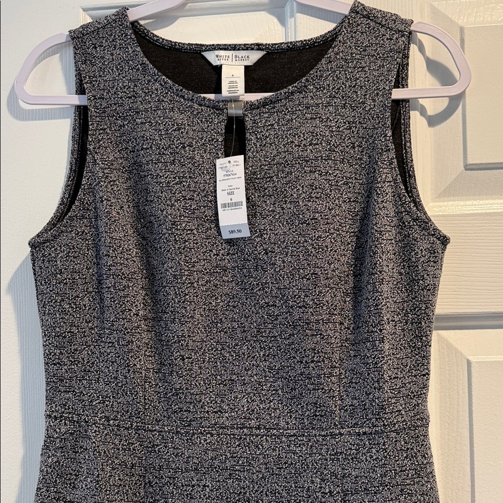 WHBM Sleeveless Heathered Gray Fit-and-Flare Dress Women’s Size 6 NWT - Picture 3 of 11